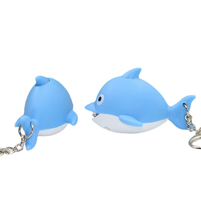 Porte-clés lumineux et sonore à LED en forme de dauphin