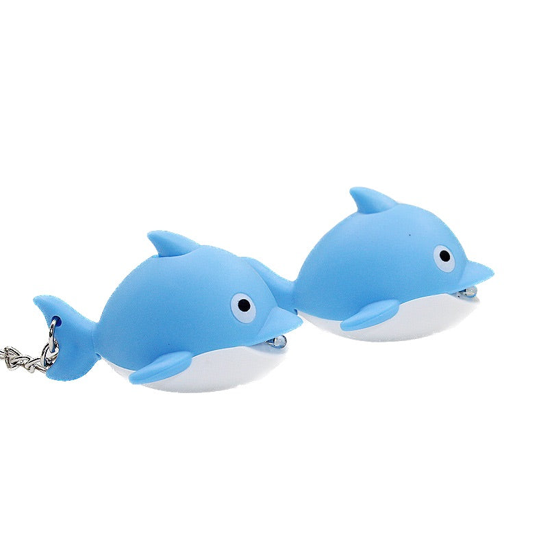 Porte-clés lumineux et sonore à LED en forme de dauphin