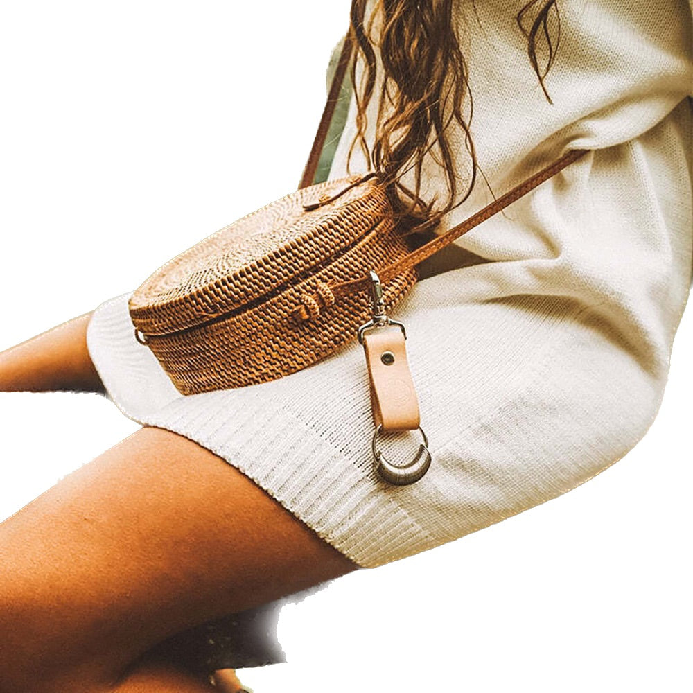 Leather Keychain With A Metal Disc