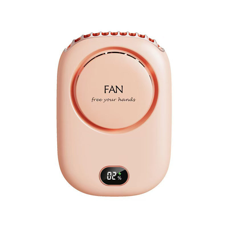 Digital Display Rechargeable Neck Hanging Fan