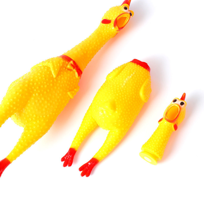 Small Rubber Chicken Squeeze Toy