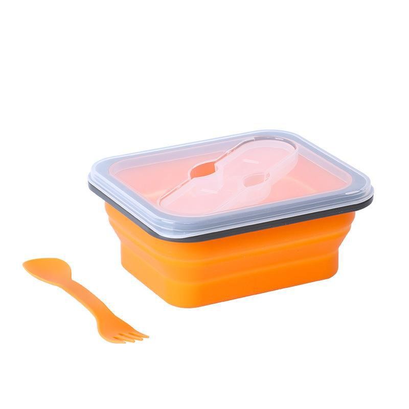 600ml Silicone Spoon Fork Lunch Box