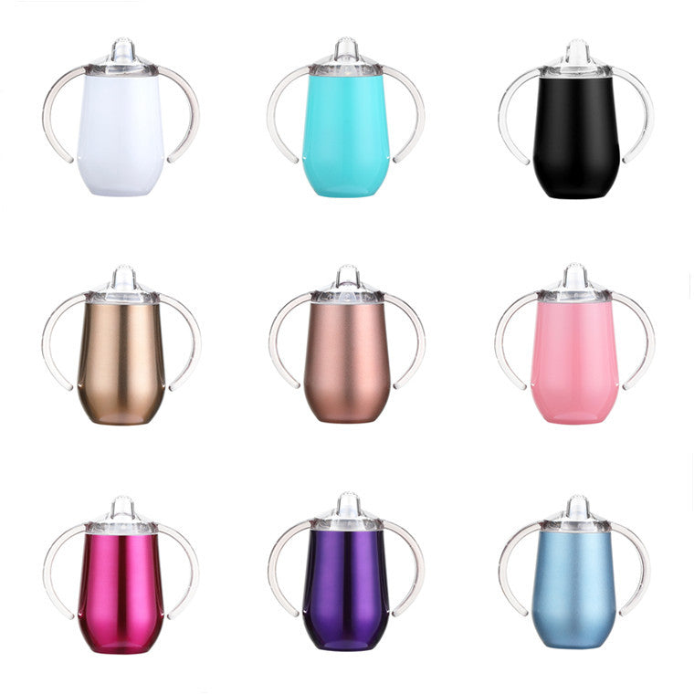 Botella de leche de cáscara de huevo con doble asa de 10 oz