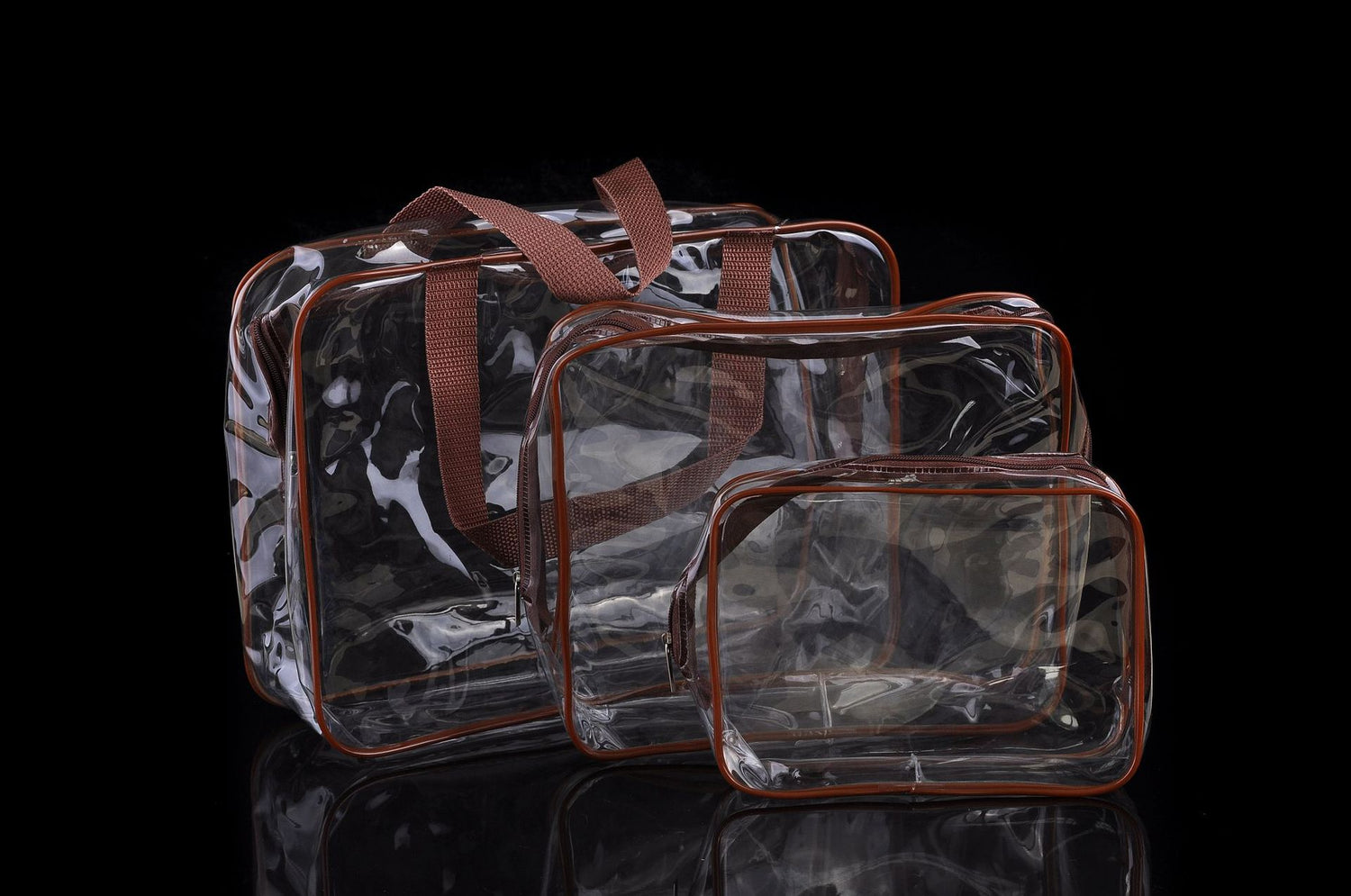3 bolsas de viaje transparentes