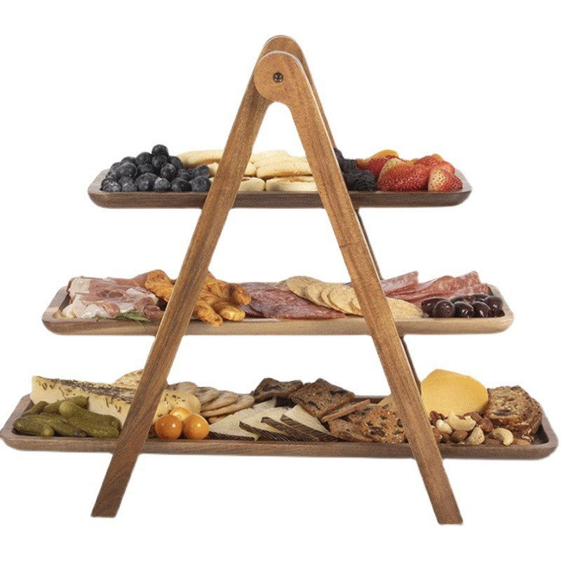 Bandeja para servir de madera de 3 niveles