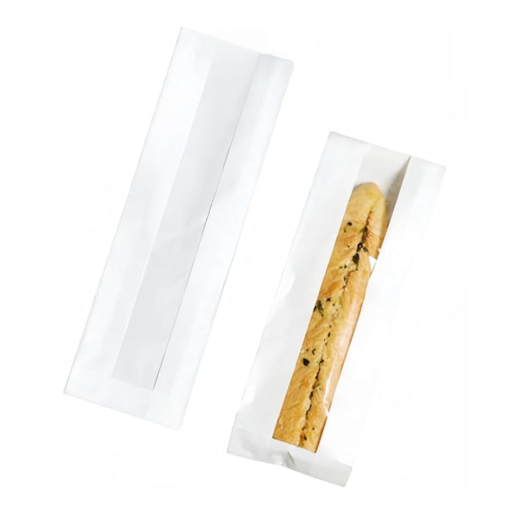 Bolsa de papel baguette con ventana