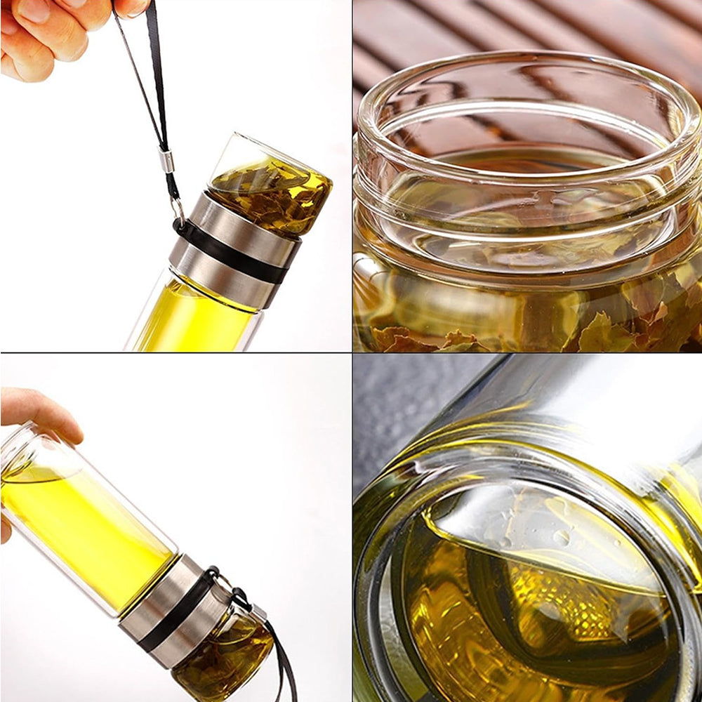 Botella de vidrio para infusionar té