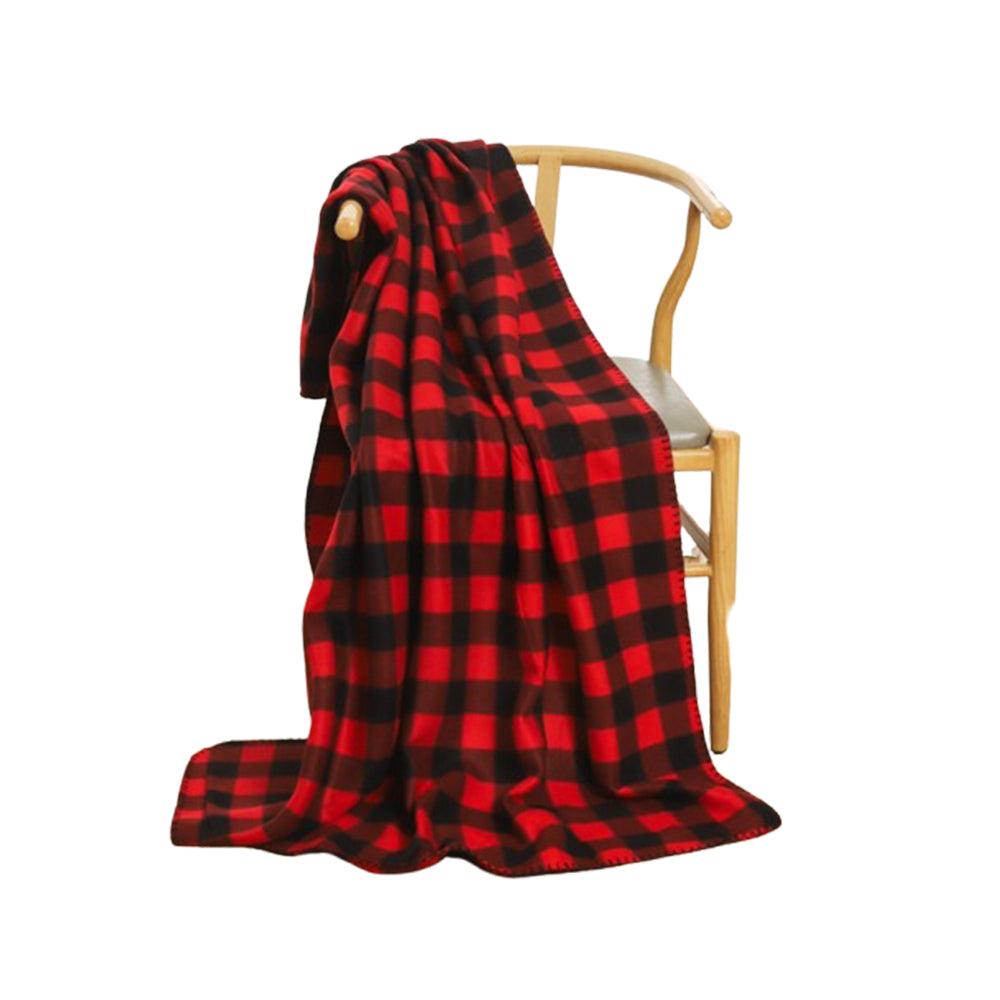 Premium Red & Black Plaid Flannel Blanket