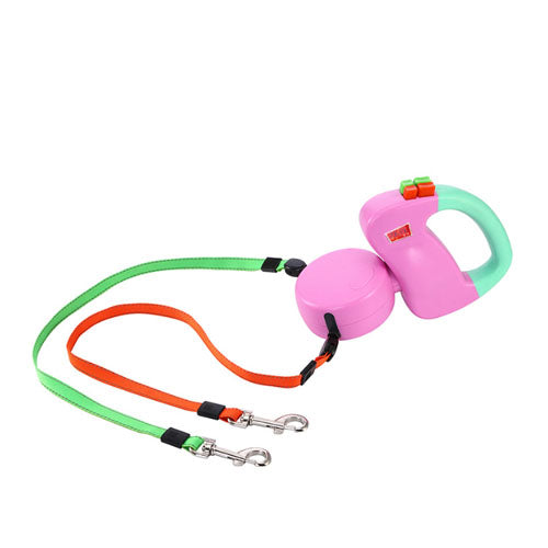 Correa retráctil reflectante para dos perros