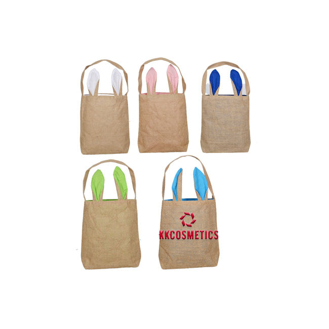 Bolsa de yute con diseño de orejas de conejo de Pascua