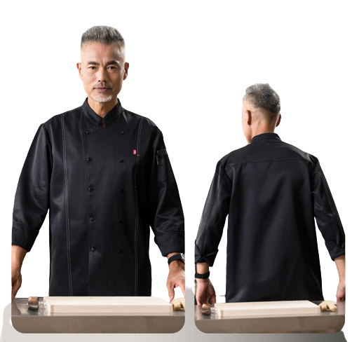 Uniforme de chef à manches longues