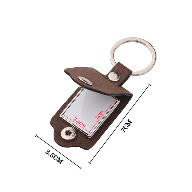 Pu Leather Photo Frame Keychain