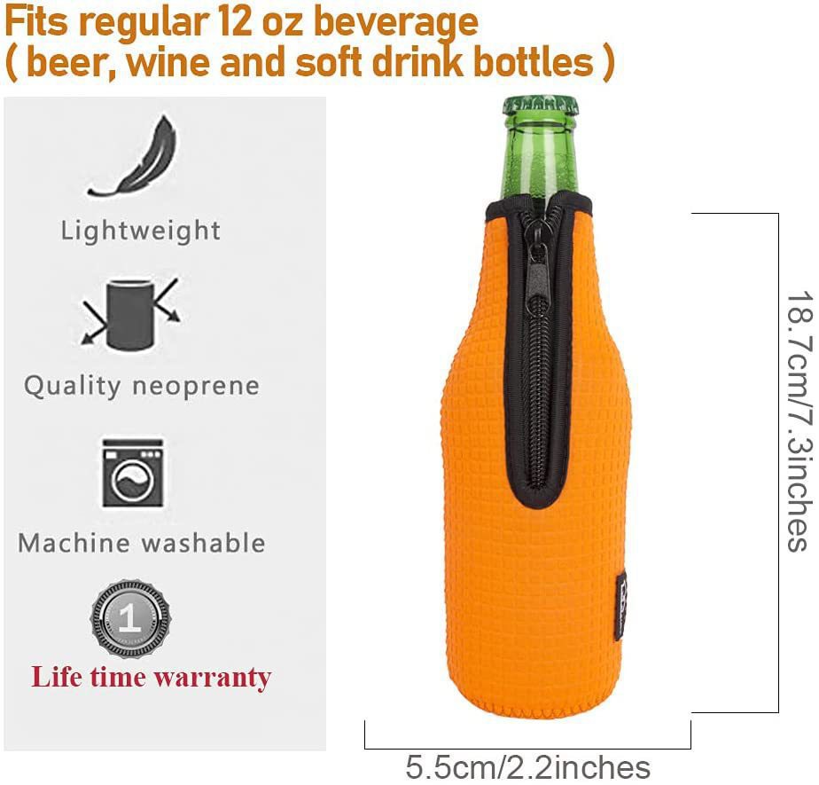Funda aislante de neopreno para botella de cerveza de 12 oz