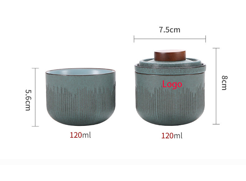 Juego de tazas de té de cerámica para viajes