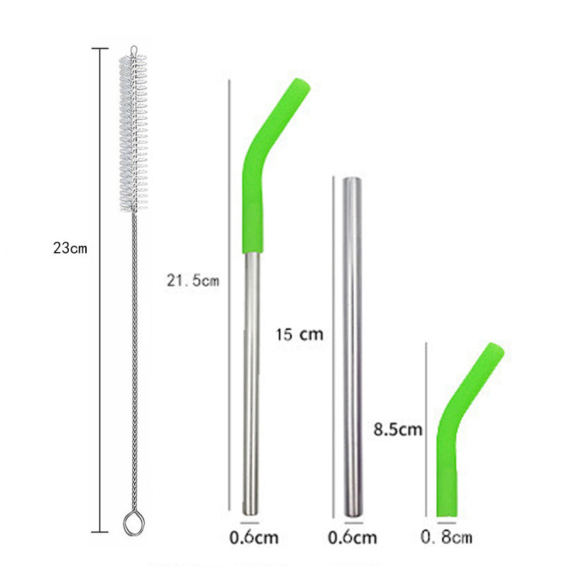 Metal Straw Set With Silicone Tip