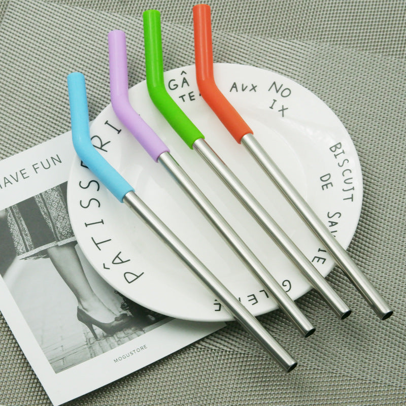 Metal Straw Set With Silicone Tip