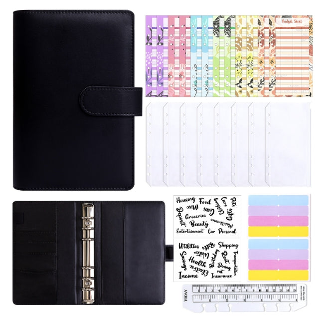 Carpeta de cuero sintético A6 para planificar presupuestos