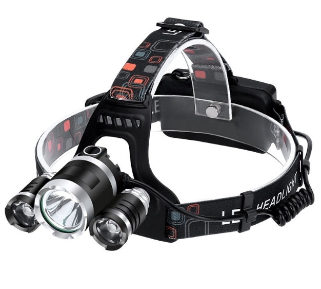 Linterna frontal recargable de 3 LED