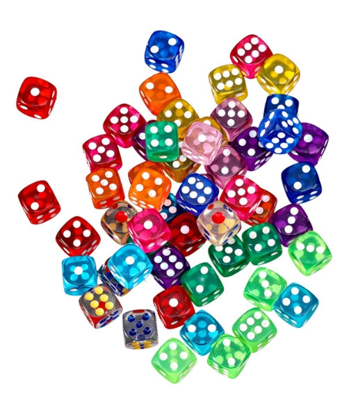 Dados transparentes de 14 mm