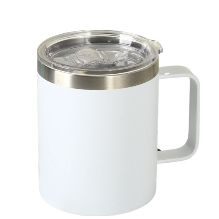 Taza con asa de acero inoxidable de 12 oz