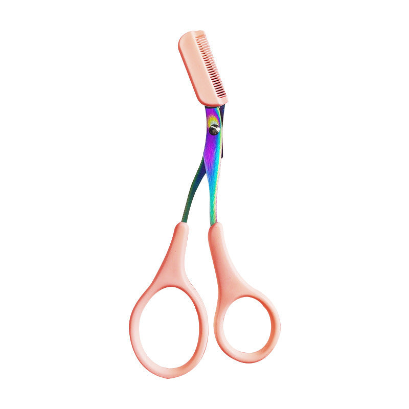 Ciseaux à sourcils en titane colorés