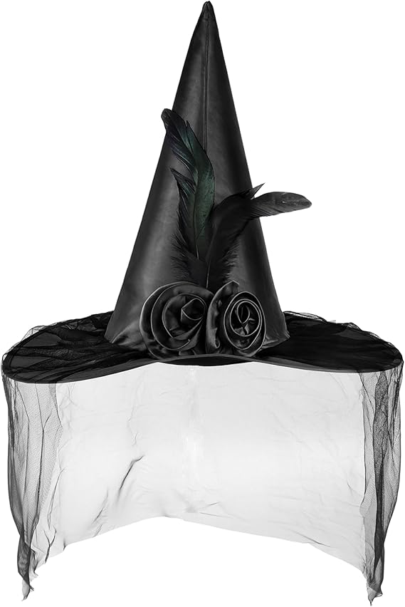 Sombrero de bruja con velo