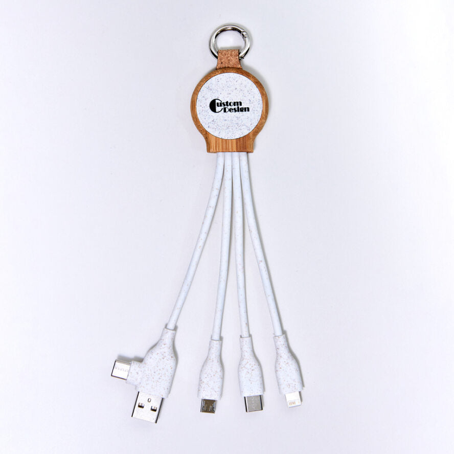 Cable de carga Bamboo 3 en 1 de 6"