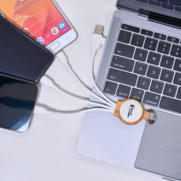 Cable de carga Bamboo 3 en 1 de 6"