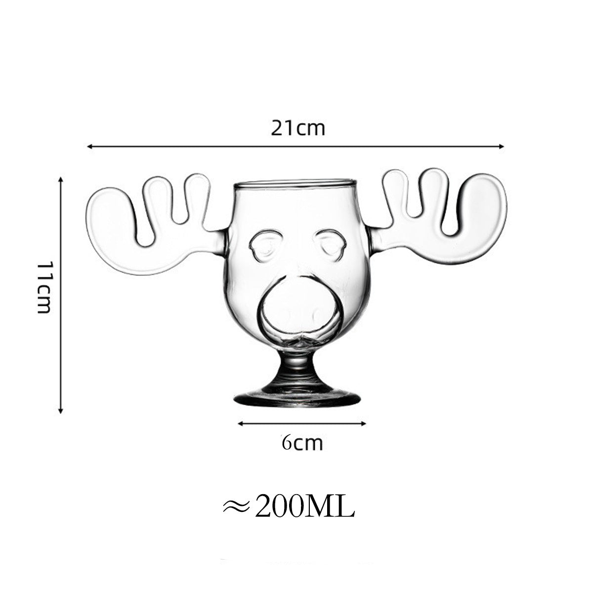 Tasse en verre en forme d'élan