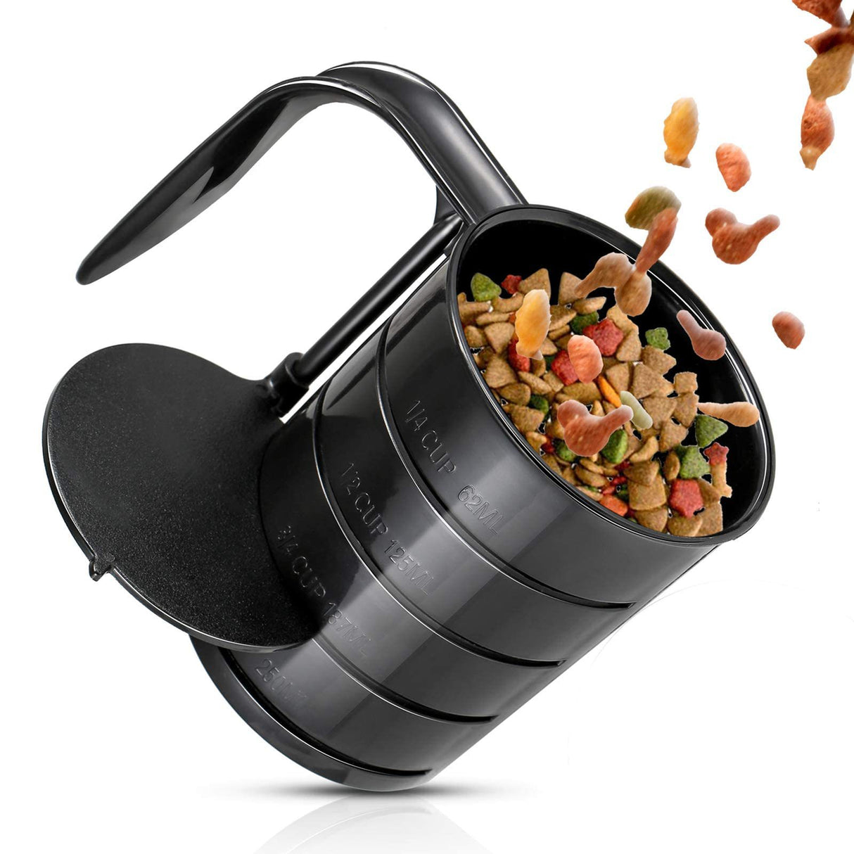 Cuchara de plástico para alimentos con líneas de medición