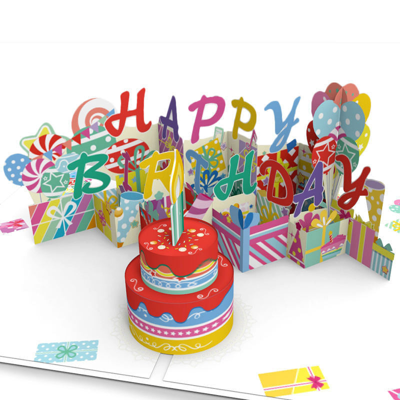 Tarjeta emergente de cumpleaños musical en 3D