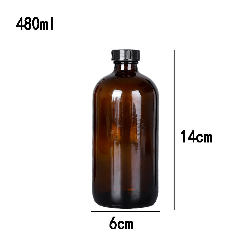 Botella de vidrio marrón