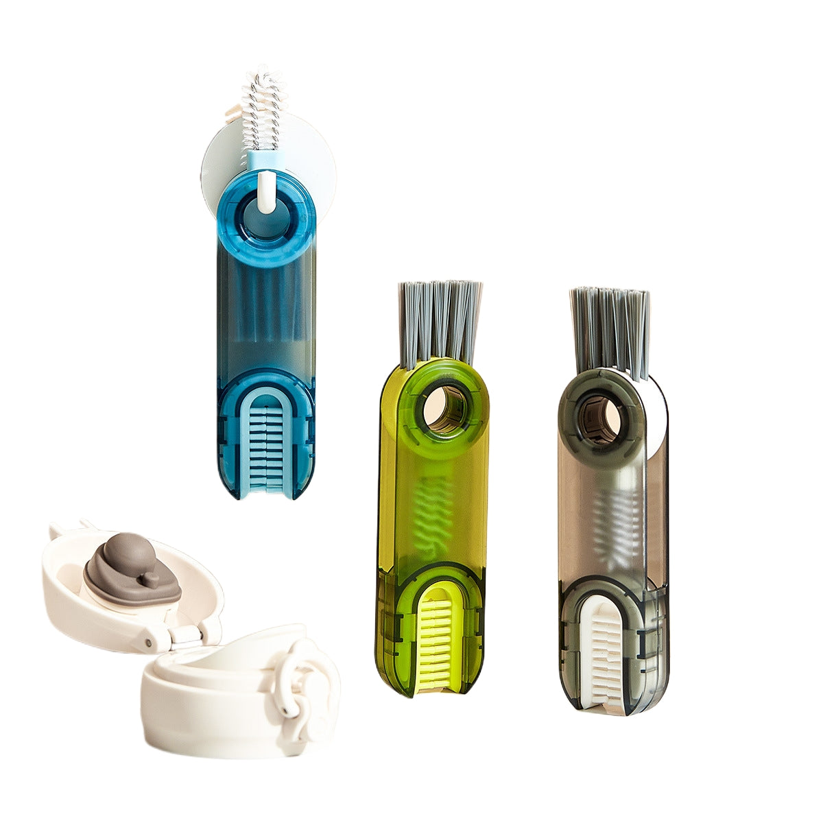 Juego de cepillos para limpiar tapas de tazas 3 en 1