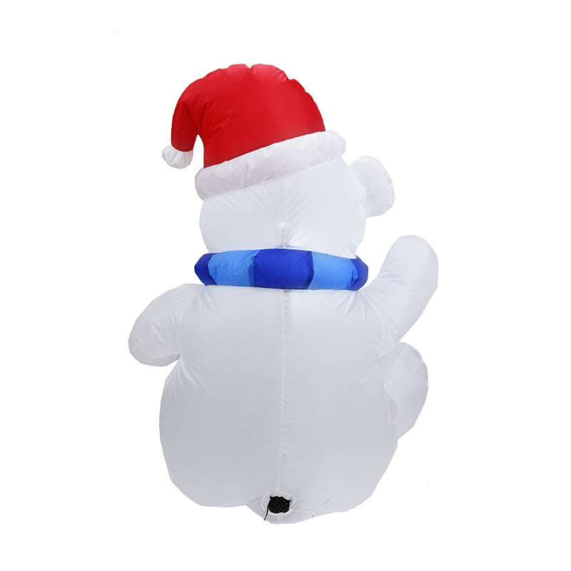 Oso polar autoinflable navideño