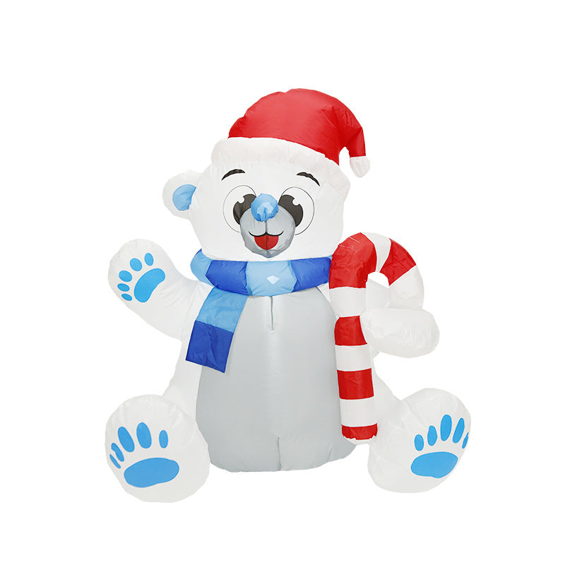 Oso polar autoinflable navideño