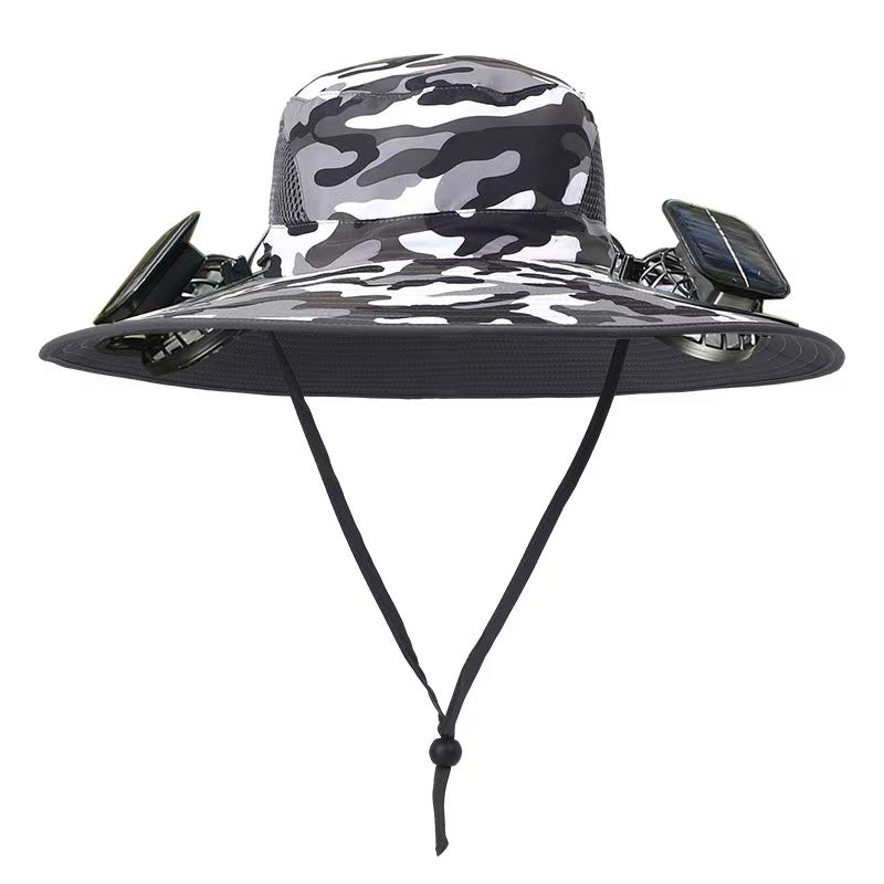 Dual-fan Solar-charging Sun Hat For Summer Outdoor Use