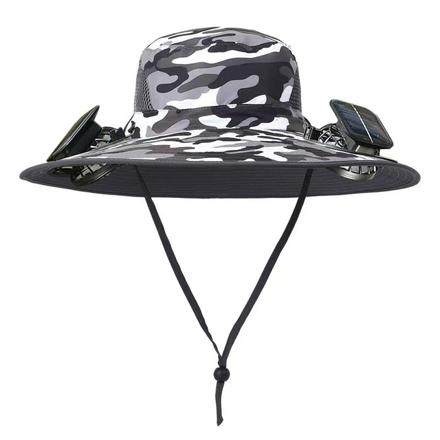 Dual-fan Solar-charging Sun Hat For Summer Outdoor Use