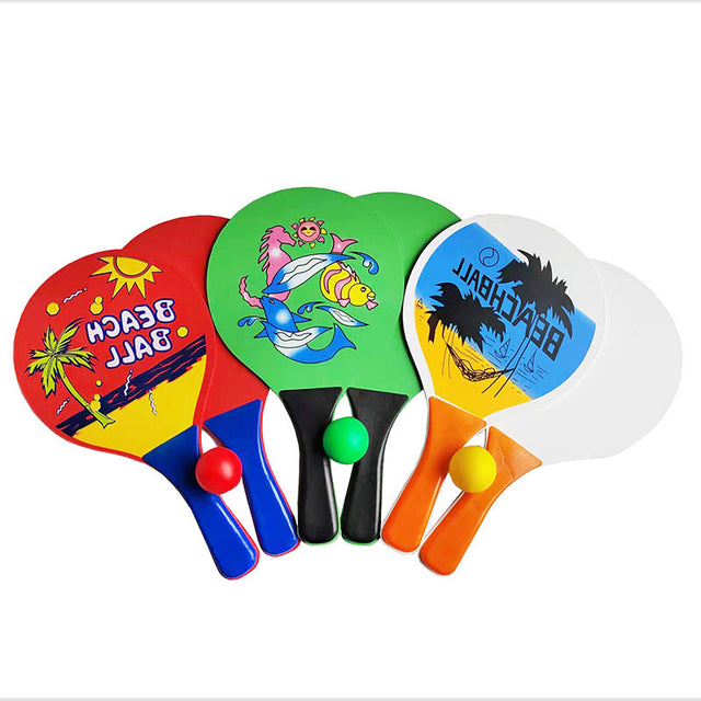 Wooden Beach Paddle Ball Set