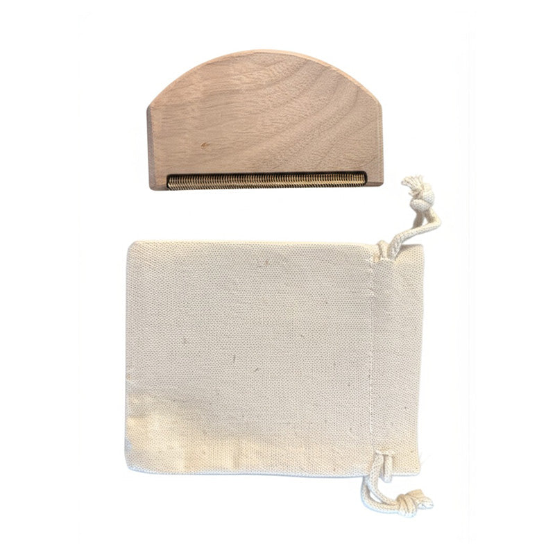 Wooden Cashmere Comb With Drawstring Pouch - For Cleaning
