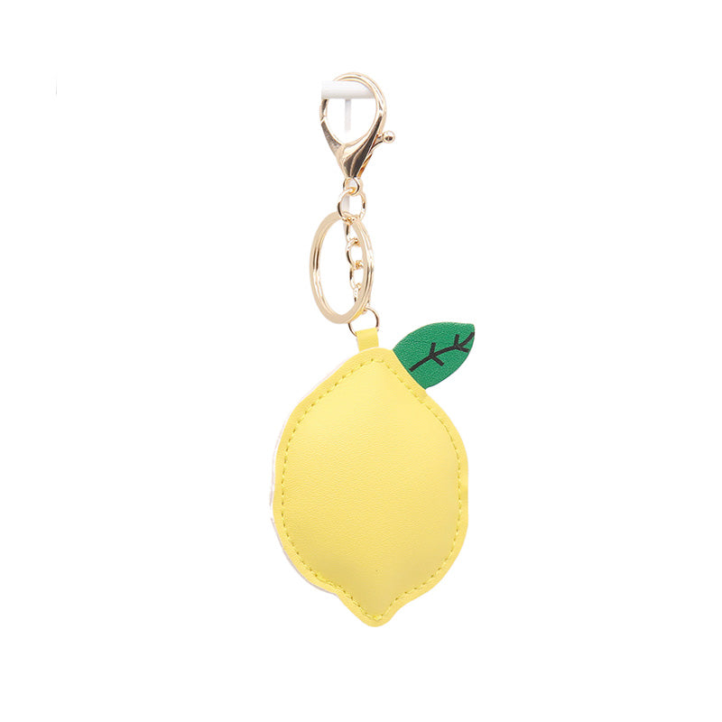 Lemon-shaped Leather Keychain - Bag Accessory
