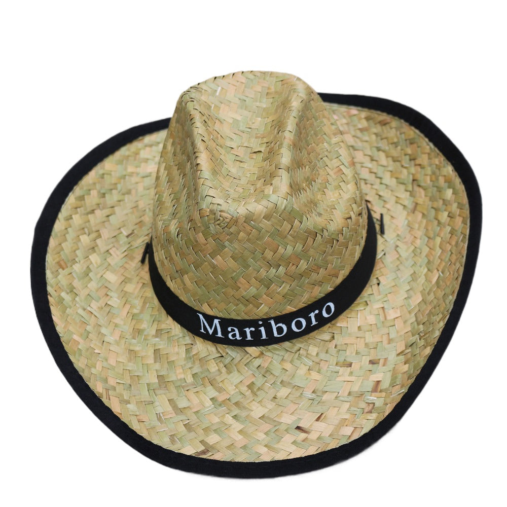 Sombrero vaquero de paja de verano con ribete
