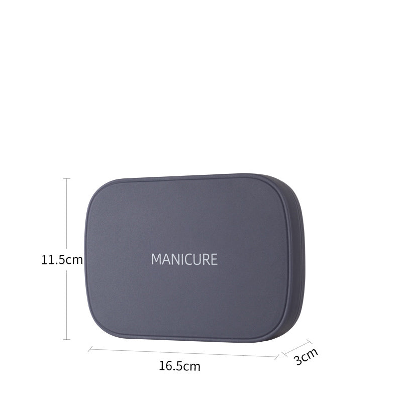 Set de manicura y pedicura, cortaúñas de acero inoxidable, herramientas de cuidado personal con estuche de plástico.