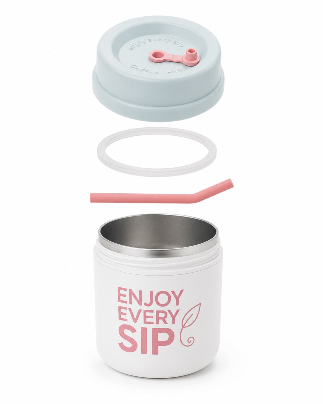 Dopamine Color Stainless Steel Tumbler With Straw