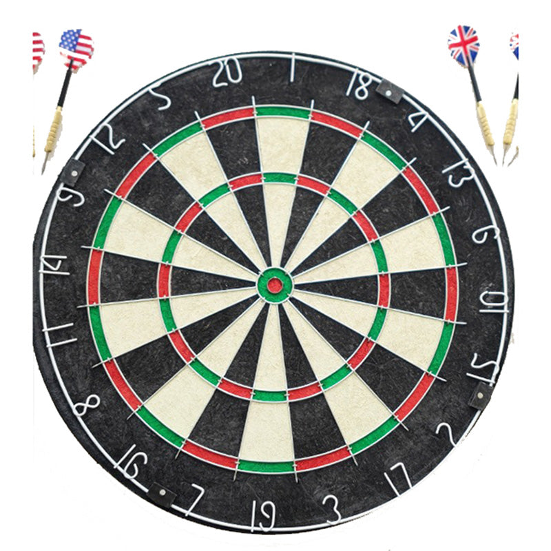 18 Inch Natural Sisal Dartboard Set With 6 Steel-tip Darts - By Boat