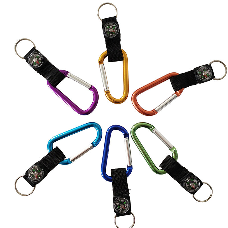 Premium Aluminum Alloy Carabiner With Oil-free Compass And Woven Strap