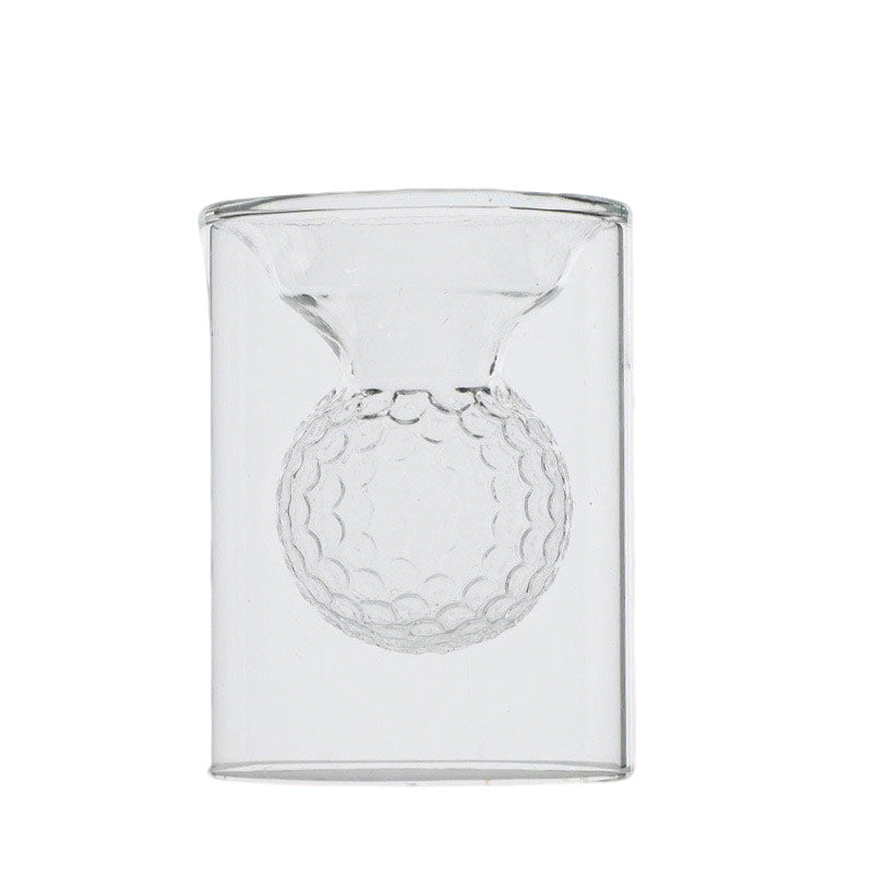 Golf Ball Double Wall Glass Cup