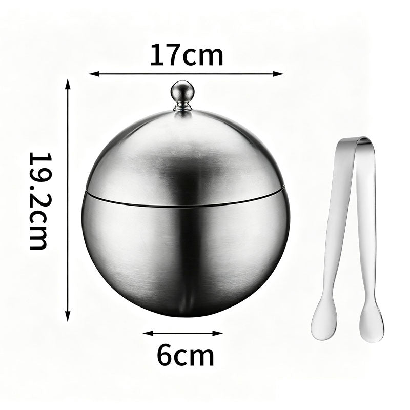 Spherical Stainless Steel Ice Bucket