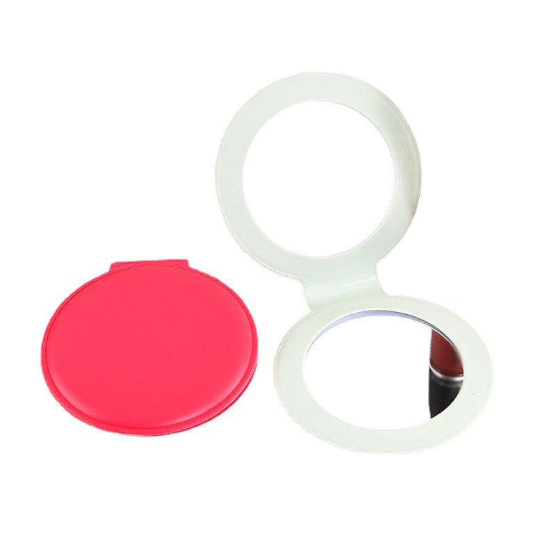 Portable Round Pu Makeup Mirror