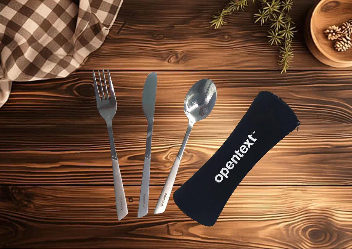 Eco-friendly Stainless Steel Utensil Set In Carry Pouch