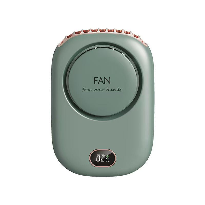 Digital Display Rechargeable Neck Hanging Fan - Yorkn Inc✅
